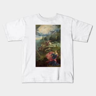 Saint George and the Dragon by Tintoretto Kids T-Shirt